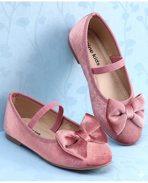 Pine Kids Slip On Ballerina with Bow Applique - Pink