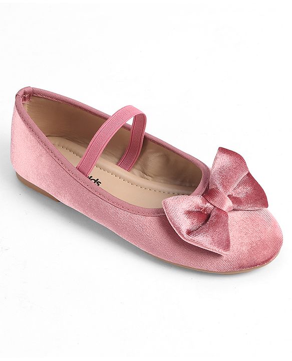 Pine Kids Slip On Ballerina with Bow Applique - Pink