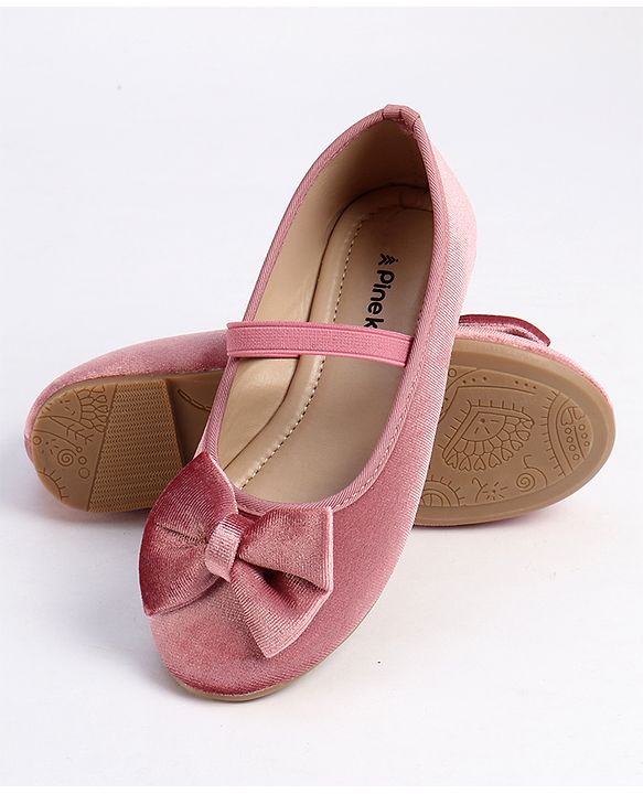 Pine Kids Slip On Ballerina with Bow Applique - Pink