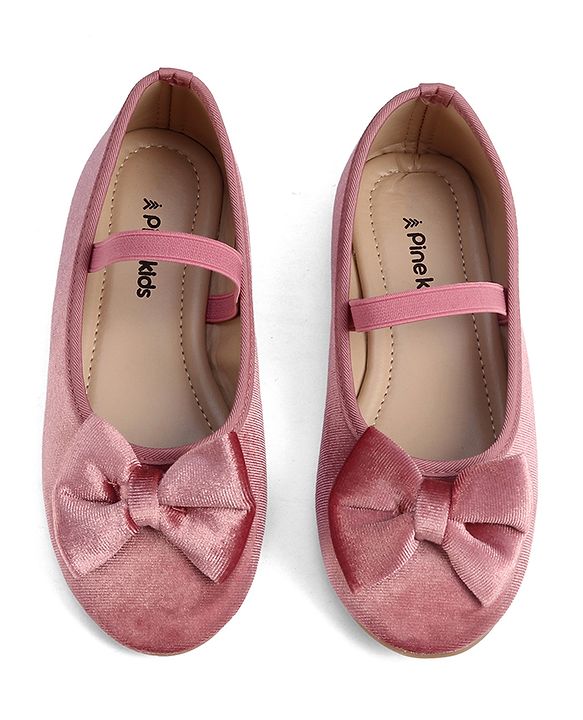 Pine Kids Slip On Ballerina with Bow Applique - Pink