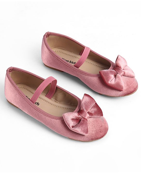 Pine Kids Slip On Ballerina with Bow Applique - Pink