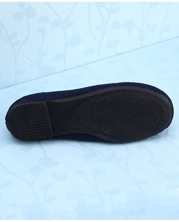 Pine Kids Slip On Ballerina With Floral Applique - Navy Blue