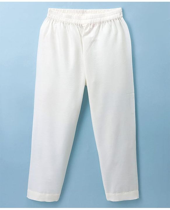 Babyhug Cotton Woven Full Sleeves Embroidered Kurta Pyjama Set - Offwhite