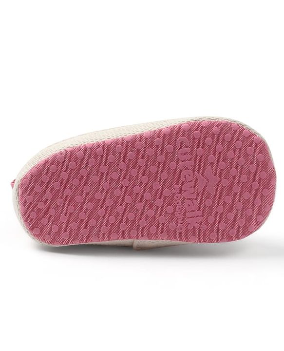 Cute Walk by Babyhug Slip On Booties with Floral Applique - Pink
