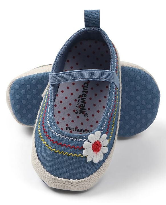 Cute Walk by Babyhug Slip On Booties with Floral Applique - Pink