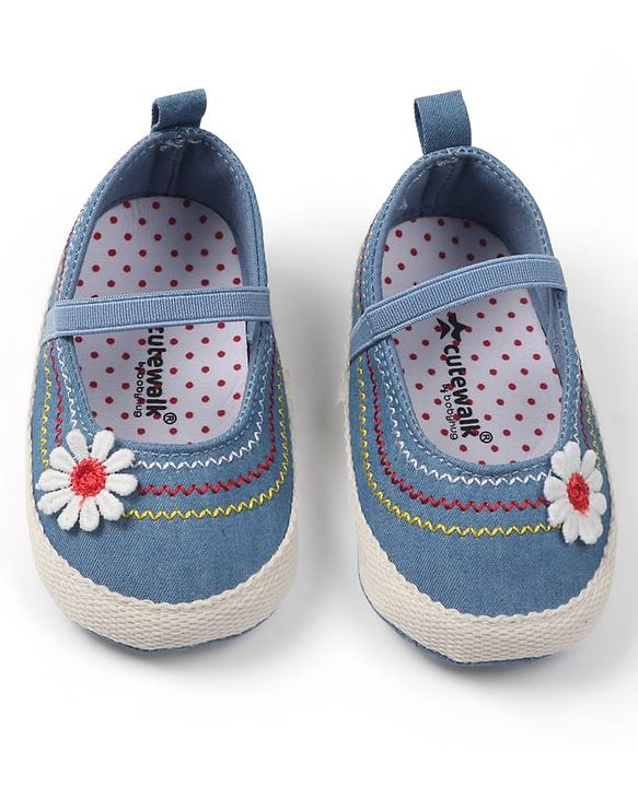 Cute Walk by Babyhug Slip On Booties with Floral Applique - Pink