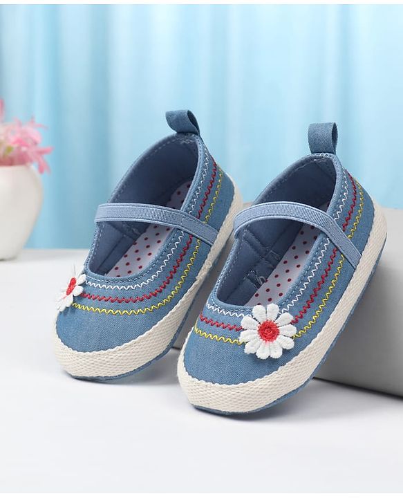 Cute Walk by Babyhug Slip On Booties with Floral Applique - Pink