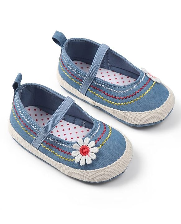 Cute Walk by Babyhug Slip On Booties with Floral Applique - Pink