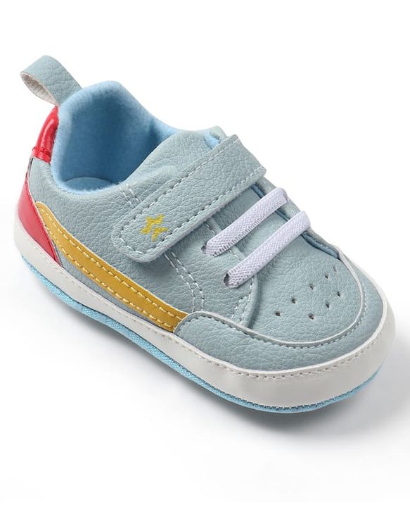 Cute Walk by Babyhug Velcro Closure Solid Booties - Blue
