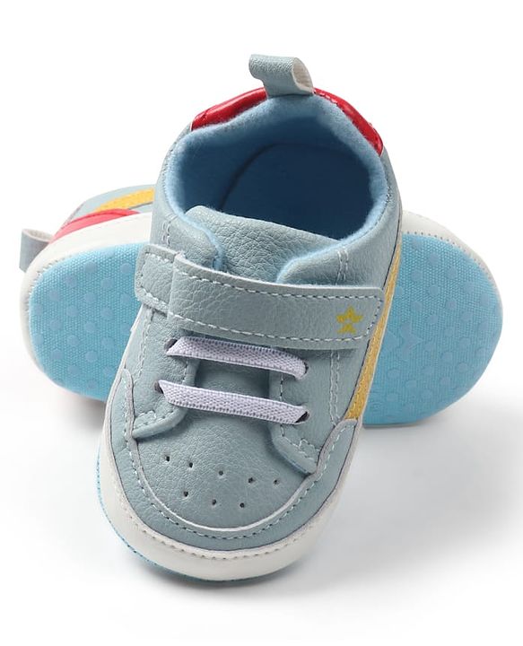 Cute Walk by Babyhug Velcro Closure Solid Booties - Blue