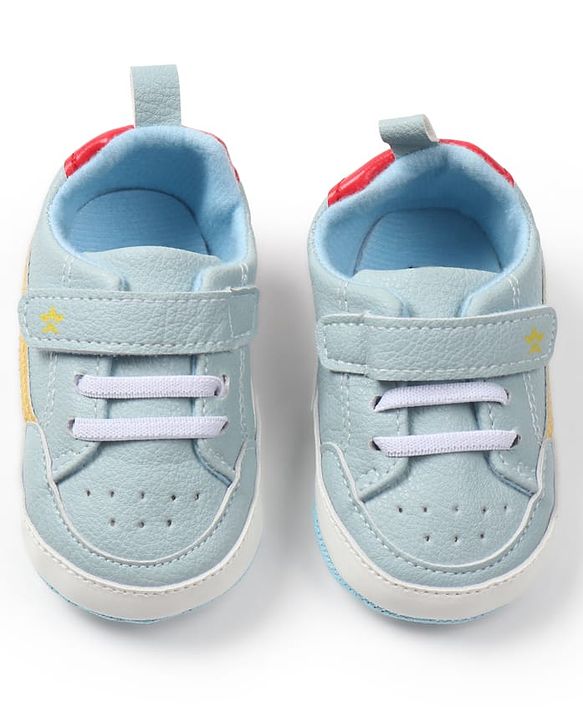 Cute Walk by Babyhug Velcro Closure Solid Booties - Blue