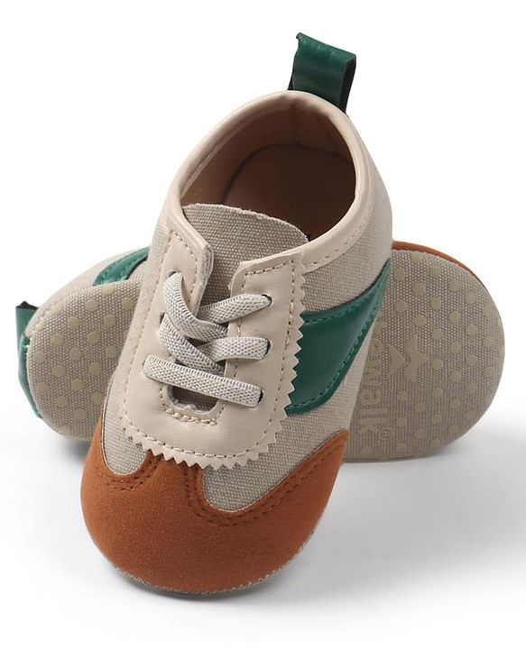 Cute Walk by Babyhug Lace Up Solid Booties - Brown
