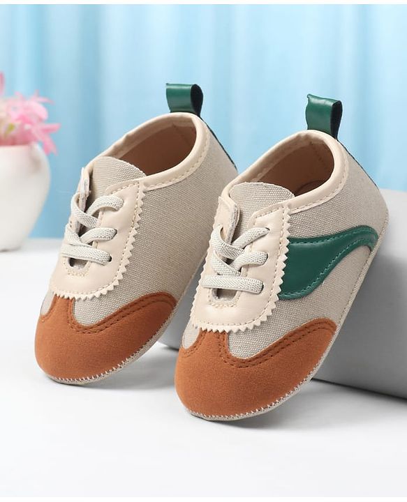 Cute Walk by Babyhug Lace Up Solid Booties - Brown