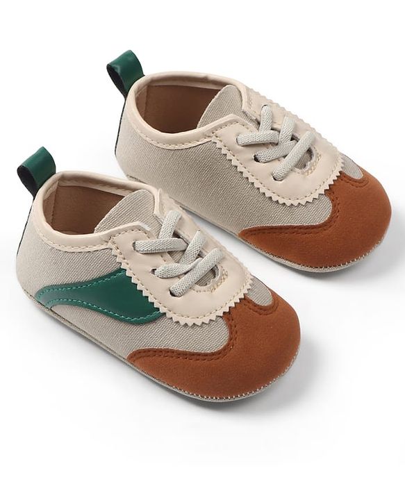 Cute Walk by Babyhug Lace Up Solid Booties - Brown