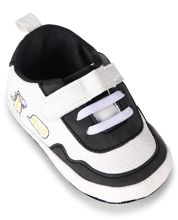 Cute Walk by Babyhug Velcro Closure Dino Printed Booties - Black
