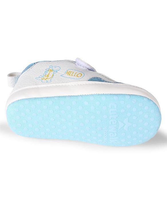 Cute Walk by Babyhug Velcro Closure Dino Printed Booties - Black