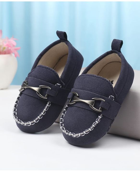 Cute Walk by Babyhug Slip On Solid Booties - Navy Blue