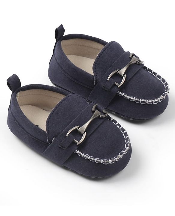 Cute Walk by Babyhug Slip On Solid Booties - Navy Blue