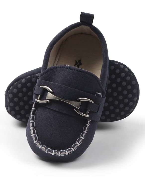 Cute Walk by Babyhug Slip On Solid Booties - Navy Blue