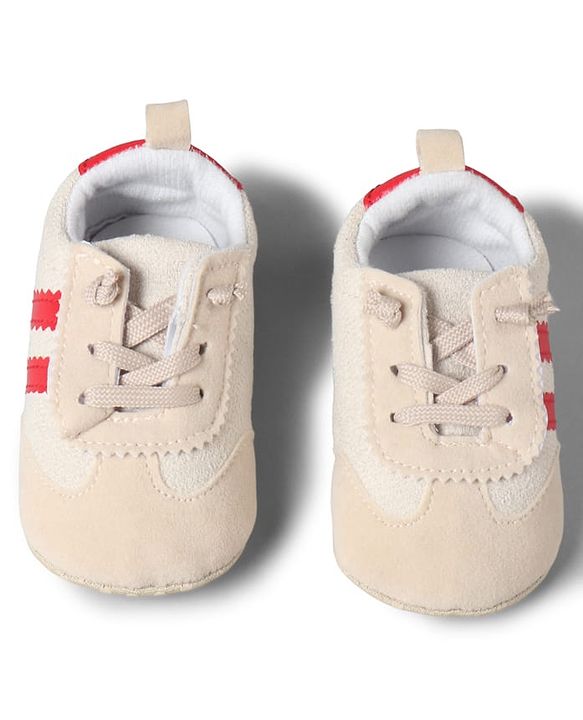 Cute Walk by Babyhug Lace Up Booties with Stripes - Red