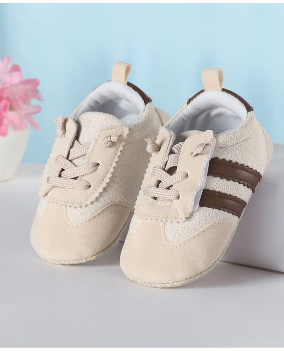 Cute Walk by Babyhug Lace Up Booties with Stripes - Red