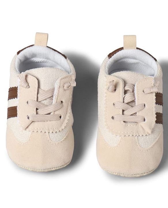Cute Walk by Babyhug Lace Up Booties with Stripes - Red