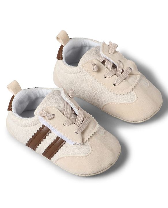 Cute Walk by Babyhug Lace Up Booties with Stripes - Red