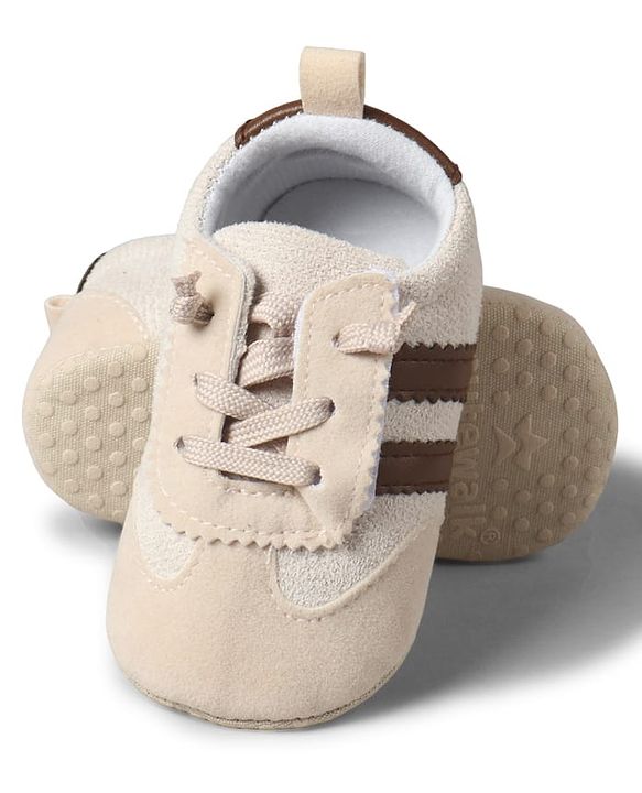 Cute Walk by Babyhug Lace Up Booties with Stripes - Red