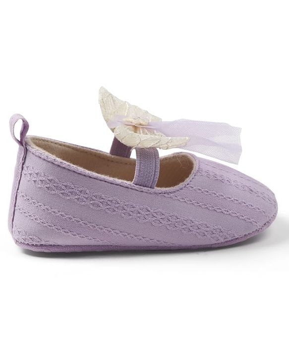 Cute Walk by Babyhug Slip On Booties with Bow Applique - Purple