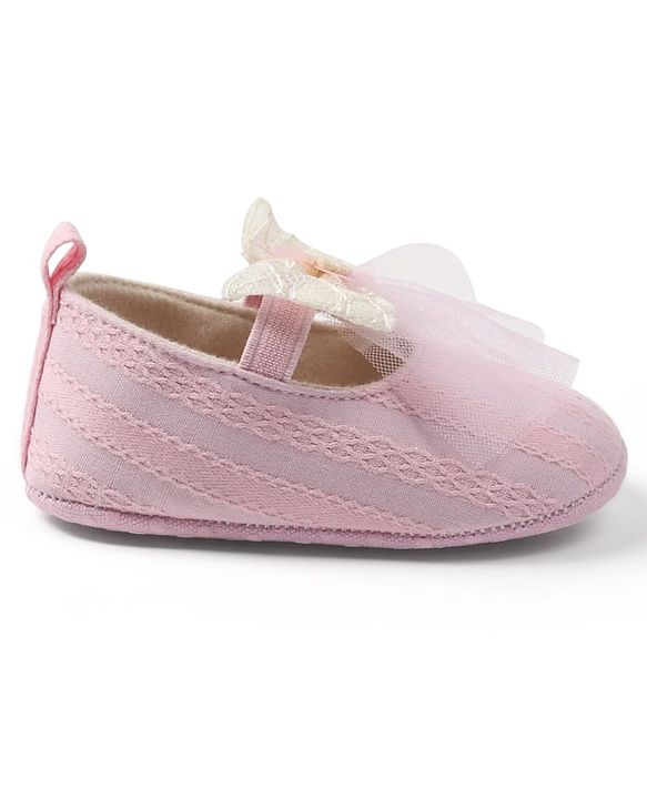 Cute Walk by Babyhug Slip On Booties with Bow Applique - Purple