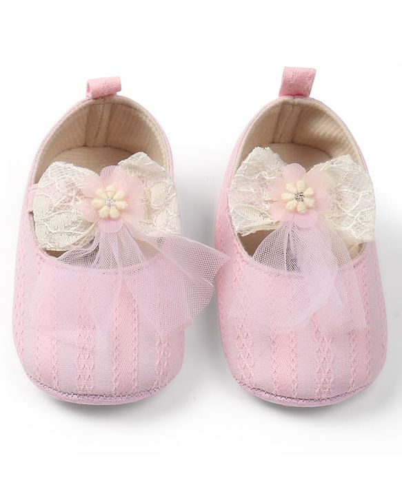 Cute Walk by Babyhug Slip On Booties with Bow Applique - Purple