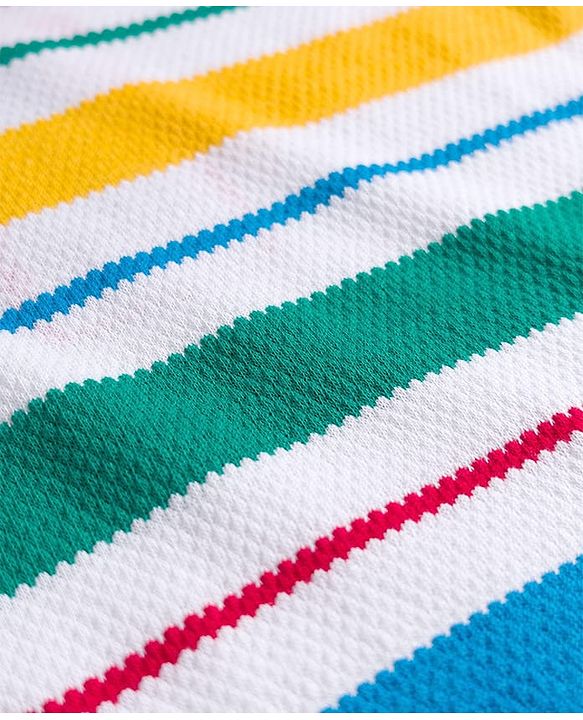 Babyhug Single Jersey Knit Half Sleeves Striped T-Shirt & Shorts Set - Multicolor