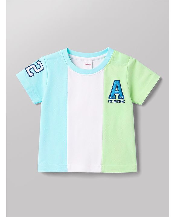 Babyhug Single Jersey Knit Half Sleeves Cut N Sew T-Shirt & Shorts Set - Multicolor