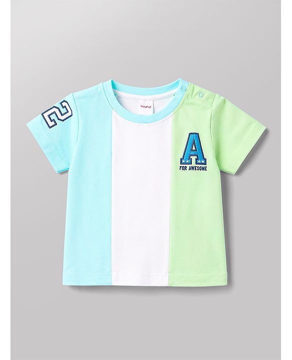 Babyhug Single Jersey Knit Half Sleeves Cut N Sew T-Shirt & Shorts Set - Multicolor