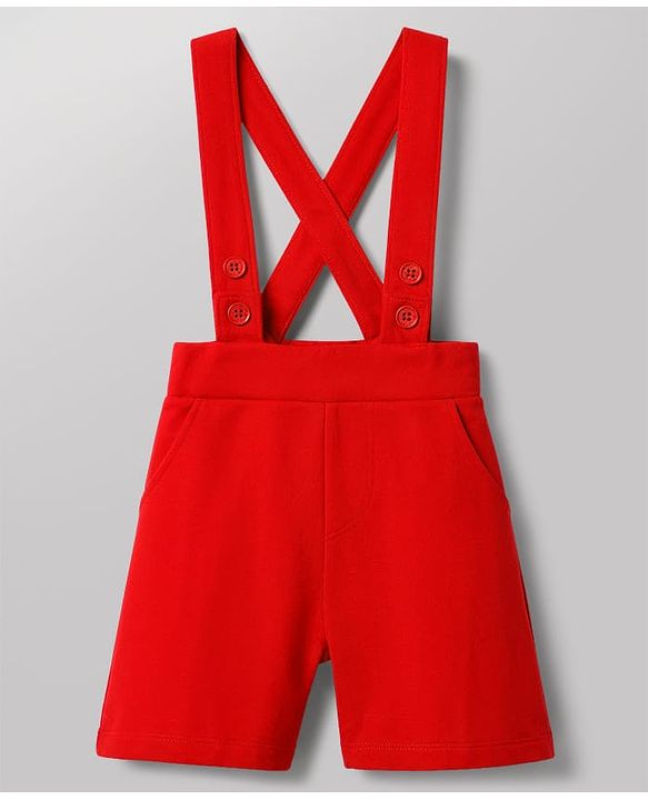 Babyhug Single Jersey Knit Half Sleeves Solid T-Shirt & Shorts Set - White & Red