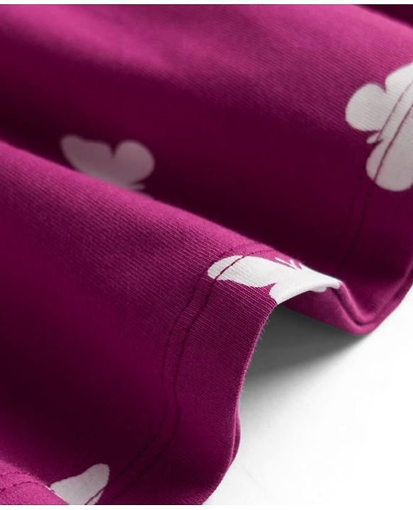Babyhug Cotton Knit Frocks with Bloomer/Short, Butterfly Print, Round Neck Purple 0-0 Months