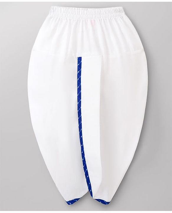 Babyhug 100% Cotton Woven Full Sleeves Cambric Leheriya Kurta & Dhoti Set - Blue