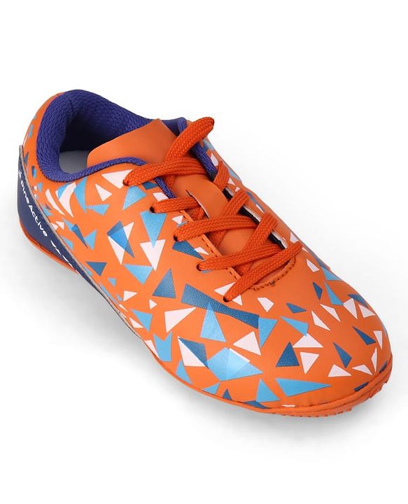 Pine Active Lace Closure Geometric Printed Football Shoes - Orange