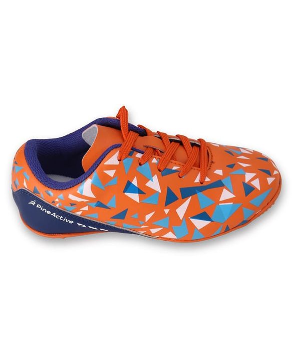 Pine Active Lace Closure Geometric Printed Football Shoes - Orange