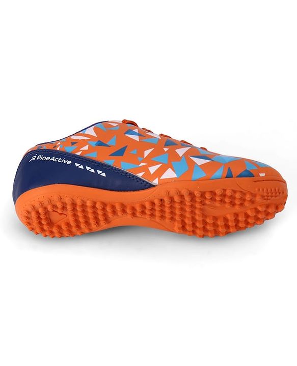 Pine Active Lace Closure Geometric Printed Football Shoes - Orange