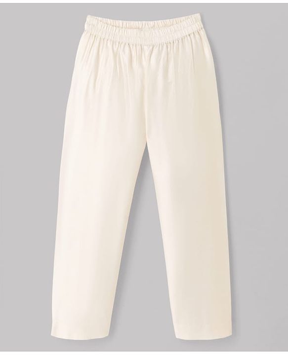 Babyhug Cotton Blend Woven Full Sleeves Solid Kurta Pyjama Set With Embroidered Jacket - Offwhite