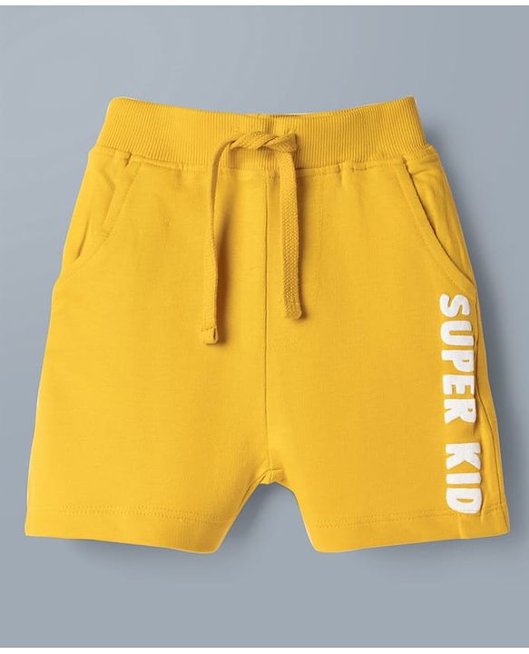 Babyhug Single Jersey Knit Half Sleeves T-Shirt & Shorts Set with Excavator Print - Yellow & White