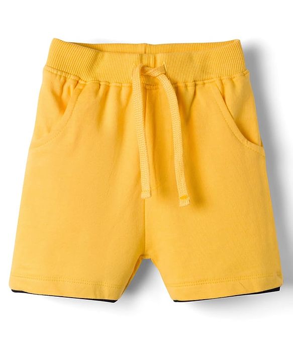 Babyhug 100% Cotton Knit Half Sleeves Striped & Animal Printed T-Shirt & Shorts Set - Yellow