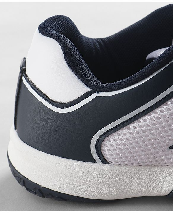 Pine Active Lace Up Solid Badminton Sports Shoes - White & Blue