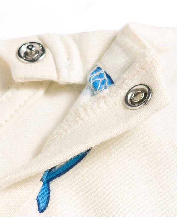 Babyhug Cotton Knit Full Sleeves T-Shirt & Pyjama Co-ord Night Suit With Shark Print - Light Grey