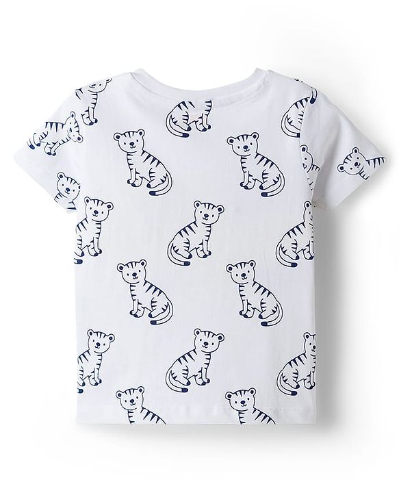 Babyhug 100% Cotton Knit Half Sleeves Animal Printed T-Shirts Pack of 3 - Multicolor