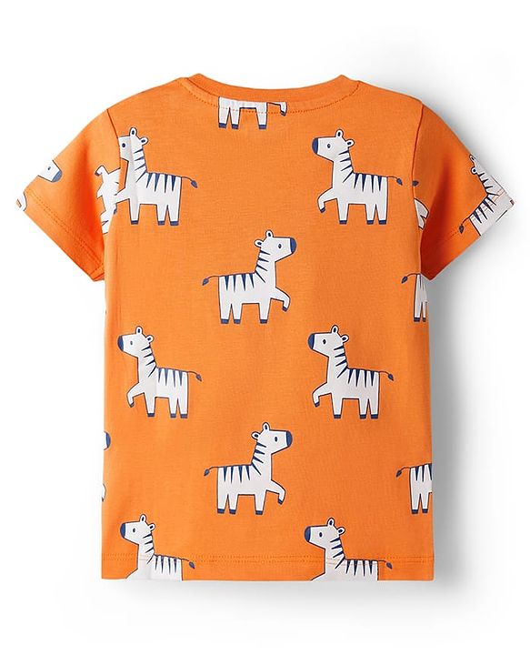Babyhug 100% Cotton Knit Half Sleeves Animal Printed T-Shirts Pack of 3 - Multicolor