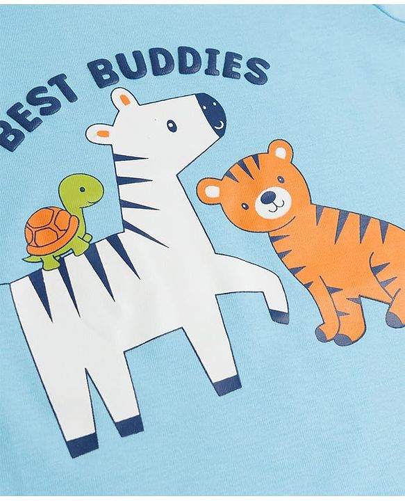 Babyhug 100% Cotton Knit Half Sleeves Animal Printed T-Shirts Pack of 3 - Multicolor