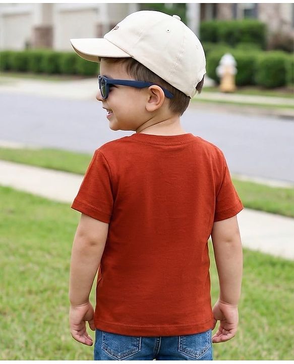 Babyhug Cotton Knit T-Shirt Half Sleeves with Graphic Print Multi Color 6-9 Months