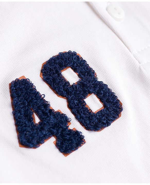 Babyhug 100% Cotton Knit Half Sleeves T-Shirt With Text Print - White
